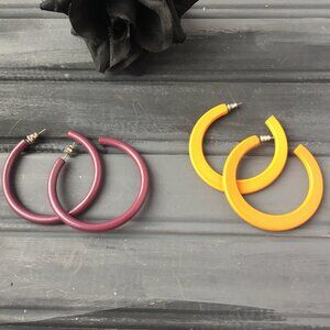 Large Hoop Earring Lot (Lot of 2)